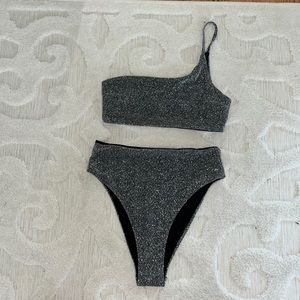 Glitter high waisted bikini set